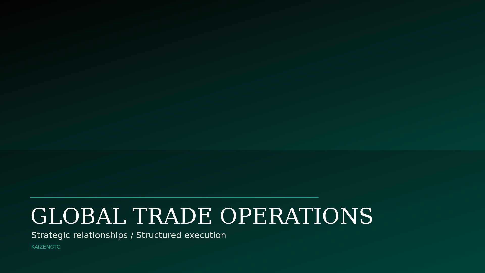 KaizenGTC Trade Desk with market references and international trade architecture